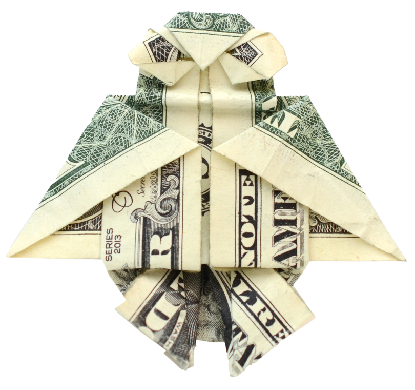 Origami owl folded out of US dollar bill